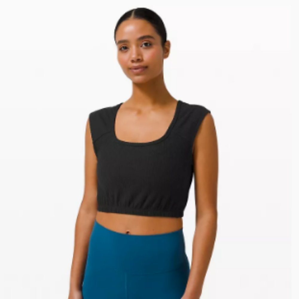 Lululemon square neck cinched crop tank top